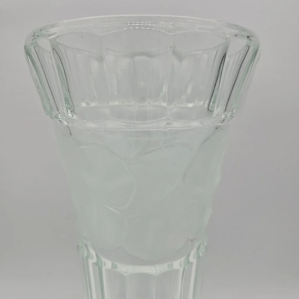 Vintage Bleikristall‎ Cut Crystal Germany Vase Etched Flowers Beautiful 10